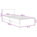 vidaXL Ágykeret támlával Fehér 80 x 200 cm Mérnöki fa