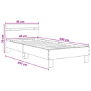 vidaXL Ágykeret támlával Füstös Tölgy 80 x 200 cm Szerelt Fa