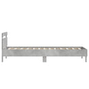 vidaXL Ágykeret támlával Betonszürke 80 x 200 cm Szerelt Fa