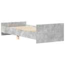 vidaXL Ágykeret támlával Betonszürke 80 x 200 cm Szerelt Fa