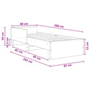 vidaXL Ágykeret támlával Sonoma Tölgy 80 x 200 cm Szerelt Fa