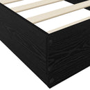 vidaXL Padlós ágykeret Fekete Tölgy 80 x 200 cm Szerelt Fa