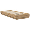 vidaXL Padlós ágykeret Kézműves Tölgy 80 x 200 cm Szerelt Fa
