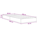 vidaXL Padlós ágykeret Betonszürke 80 x 200 cm Szerelt Fa