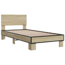 vidaXL Ágykeret támlával Sonoma Tölgy 80 x 200 cm Szerelt Fa