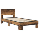 vidaXL Ágykeret támlával Antik Fa 80 x 200 cm Szerelt Fa