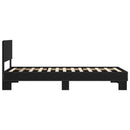 vidaXL Ágykeret támlával Fekete Tölgy 80 x 200 cm Szerelt Fa