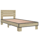 vidaXL Ágykeret támlával Sonoma Tölgy 80 x 200 cm Szerelt Fa