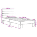 vidaXL Ágykeret támlával Füstös Tölgy 80 x 200 cm Szerelt Fa