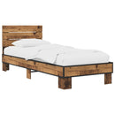 vidaXL Ágykeret támlával Antik Fa 80 x 200 cm Szerelt Fa