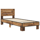 vidaXL Ágykeret támlával Antik Fa 80 x 200 cm Szerelt Fa