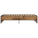 vidaXL Ágykeret Antik Fa 80 x 200 cm Szerelt Fa