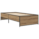 vidaXL Ágykeret Kézműves Tölgy 80 x 200 cm Szerelt Fa