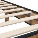 vidaXL Ágykeret támlával Antik Fa 80 x 200 cm Szerelt Fa