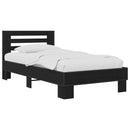 vidaXL Ágykeret támlával Fekete Tölgy 80 x 200 cm Szerelt Fa