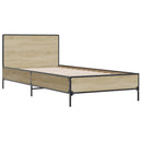 vidaXL Ágykeret támlával Sonoma Tölgy 80 x 200 cm Szerelt Fa