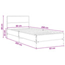 vidaXL Ágykeret támlával Sonoma Tölgy 80 x 200 cm Szerelt Fa