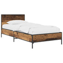 vidaXL Ágykeret támlával Antik Fa 80 x 200 cm Szerelt Fa