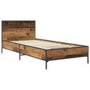 vidaXL Ágykeret támlával Antik Fa 80 x 200 cm Szerelt Fa