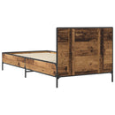 vidaXL Ágykeret támlával Antik Fa 80 x 200 cm Szerelt Fa