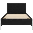 vidaXL Ágykeret támlával Fekete Tölgy 80 x 200 cm Szerelt Fa