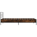 vidaXL Ágykeret Füstös Tölgy 80 x 200 cm Szerelt Fa