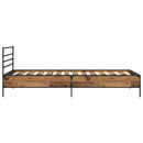 vidaXL Ágykeret Antik Fa 80 x 200 cm Szerelt Fa