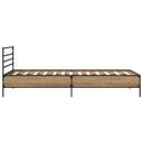 vidaXL Ágykeret Kézműves Tölgy színű 80 x 200 cm Szerelt Fa