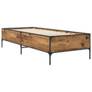 vidaXL Ágykeret Antik Fa 80 x 200 cm Szerelt Fa