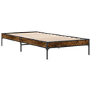 vidaXL Ágykeret Füstös tölgy 80 x 200 cm Szerelt Fa