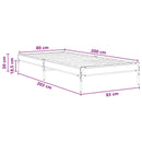 vidaXL Ágykeret Kézműves Tölgy színű 80 x 200 cm Szerelt Fa