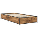 vidaXL Ágykeret Antik Fa 80 x 200 cm Szerelt Fa