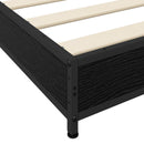 vidaXL Ágykeret Fekete Tölgy 80 x 200 cm Szerelt Fa