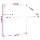 vidaXL Kézi Retraktálható Napernyő Sokszínű 300 x 115 x 300 cm