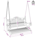 vidaXL Hinta Pad Acél 115 x 61 x 63 cm Antik fehér