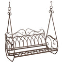 vidaXL Hinta Pad Acél 112 x 60 x 126,5 cm Antik Barna