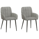 vidaXL Étkező Székek 2 pcs Bársony Világosszürke 57 x 50 x 85 cm