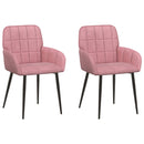 vidaXL Étkező Székek 2 pcs Bársony Rózsaszín 57 x 50 x 85 cm