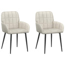 vidaXL Étkező Székek 2 pcs Bársony Krémszínű 57 x 50 x 85 cm