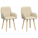 vidaXL Étkező Székek 2 pcs Szövet Krémszínű 56,5 x 50 x 87,5 cm