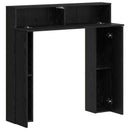 vidaXL Kandallókeret Fekete Tölgy 102 x 18 x 100,5 cm Szerelt Fa