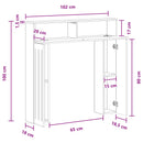 vidaXL Kandallókeret Fekete 102 x 18 x 100,5 cm Szerelt Fa