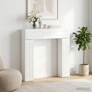 vidaXL Kandallókeret Fényes Fehér 102 x 18 x 100,5 cm Szerelt Fa