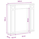 vidaXL Kandallókeret Antik Fa 100 x 20 x 100 cm Szerelt Fa