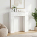 vidaXL Kandallókeret Fényes Fehér 102 x 20 x 102 cm Szerelt Fa