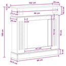 vidaXL Kandallókeret Fekete 102 x 26 x 100 cm Szerelt Fa