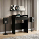 vidaXL DJ Asztal Fekete Tölgy 62 x 45 x 102 cm Szerelt Fa