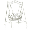 vidaXL Hinta Pad Acél 113 x 121,5 x 168 cm Antik fehér