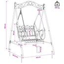vidaXL Hinta Pad Acél 113 x 121,5 x 168 cm Antik fehér