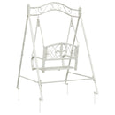 vidaXL Hinta Pad Acél 113 x 121,5 x 168 cm Antik fehér